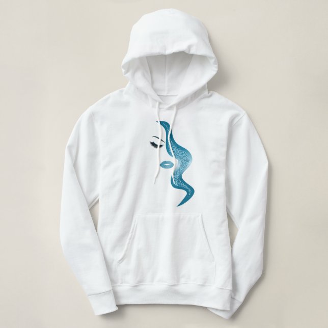 Makeup with glitter effect hoodie (Design Front)