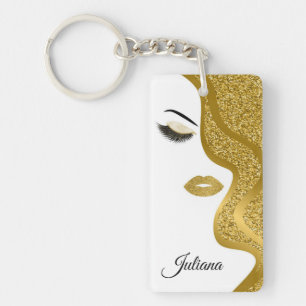 Makeup with glitter effect keychain