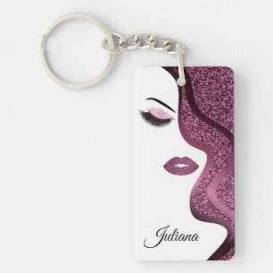 Makeup with glitter effect keychain