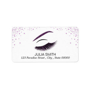 Makeup with glitter effect label