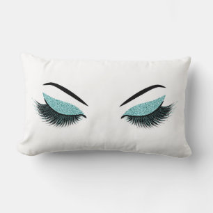 Makeup with glitter effect lumbar pillow