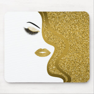 Makeup with glitter effect mouse pad