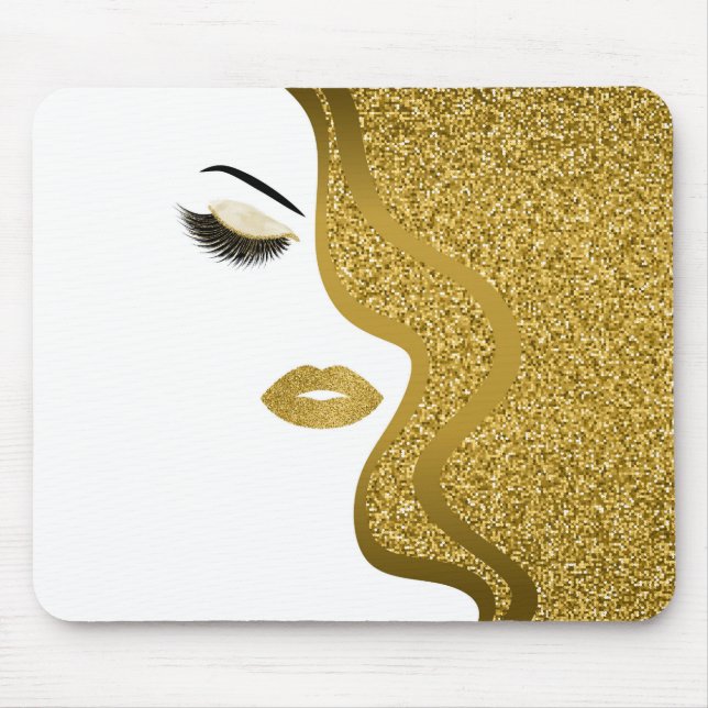 Makeup with glitter effect mouse pad (Front)