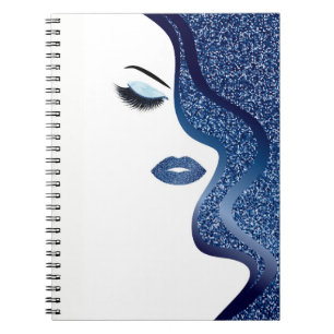 Makeup with glitter effect notebook