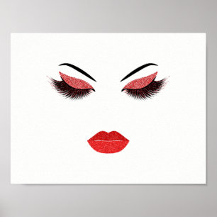 Makeup with glitter effect poster