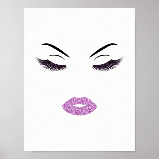 Makeup with glitter effect poster (Front)