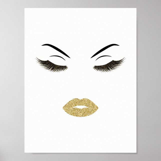 Makeup with glitter effect poster (Front)