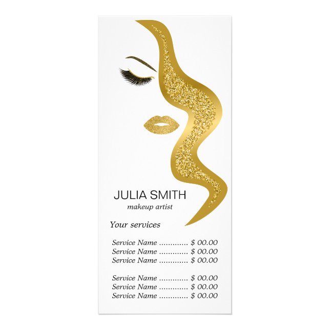 Makeup with glitter effect rack card (Front)