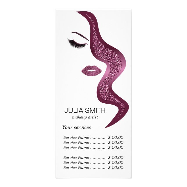 Makeup with glitter effect rack card (Front)