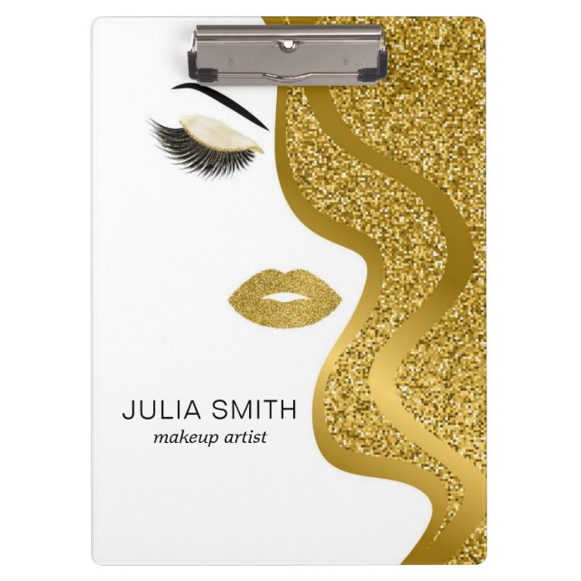 Makeup with gold glitter effect clipboard (Front)