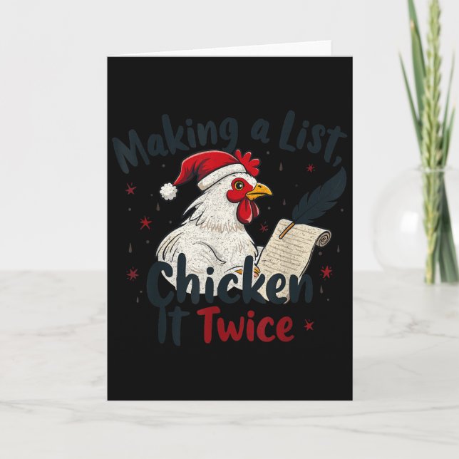 Makin A List Chicken It Twice Funny Chicken Christ Card (Front)