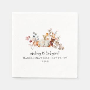 Making 18 Look Good Custom Fall Birthday Napkin