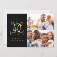 making 40 look good black and gold multi photo 