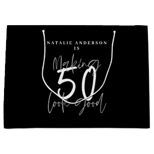 Making 50 look good birthday celebration  large gift bag