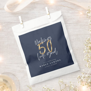 Making 50 look good birthday celebration wine labe favour bag