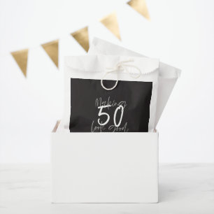 Making 50 look good birthday celebration wine labe favour bag
