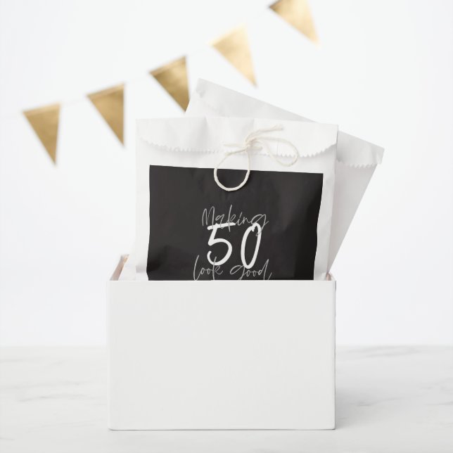 Making 50 look good birthday celebration wine labe favour bag (Party)