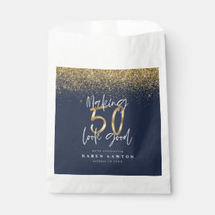 Making 50 look good birthday celebration wine labe favour bag