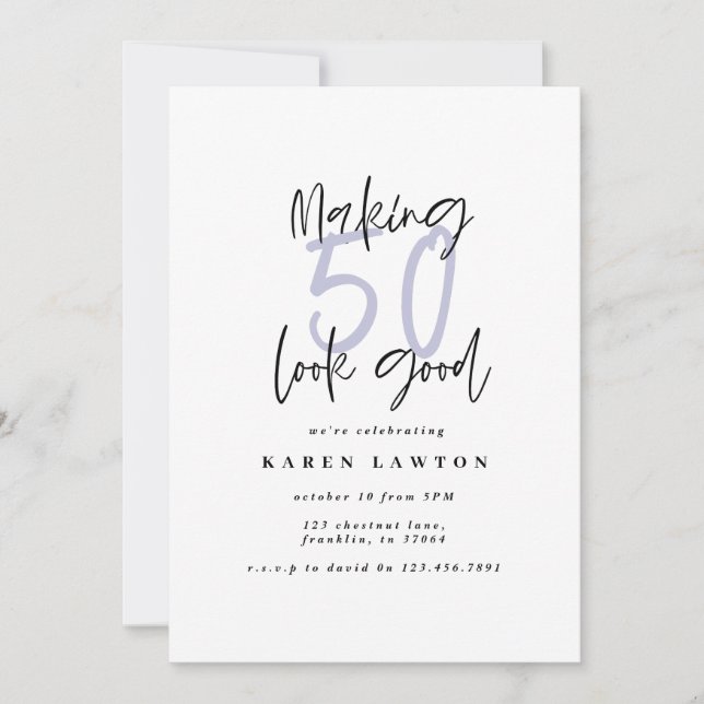 Making 50 look good birthday invitation (Front)