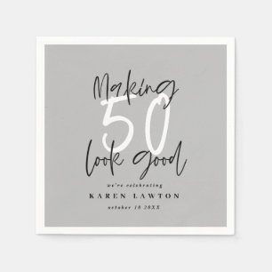 Making 50 look good birthday party napkin