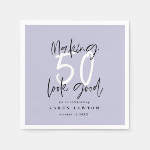 Making 50 look good birthday party napkin