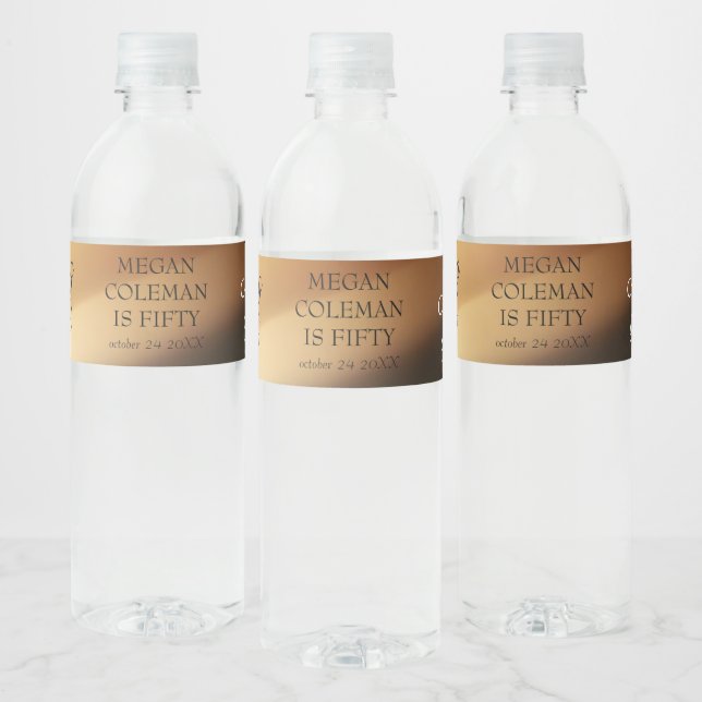 Making 50 look good gold birthday celebration Brow Water Bottle Label (Bottles)