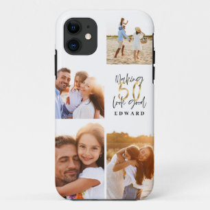 Making 50 look good gold black photo birthday iPhone 11 case