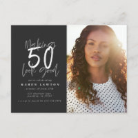 Making 50 look good photo birthday invitation