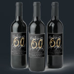 Making 60 look good gold birthday celebration wine label<br><div class="desc">Making 60 look good age birthday typographic personalized gold effect birthday gift design. Life begins at sixty, show how happy you are to be in your sixties with this shirt, ideal for a birthday party or celebration weekend away. Make it a party to remember with the awesome outfit or an...</div>
