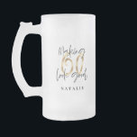 Making 60 look good gold birthday frosted glass beer mug<br><div class="desc">Making 60 look good gold effect birthday decor. Colour can be changed. Art of a collection.</div>