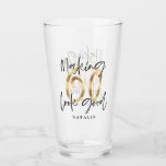 Making 60 look good gold birthday glass<br><div class="desc">Making 60 look good gold effect birthday decor. Colour can be changed. Art of a collection.</div>