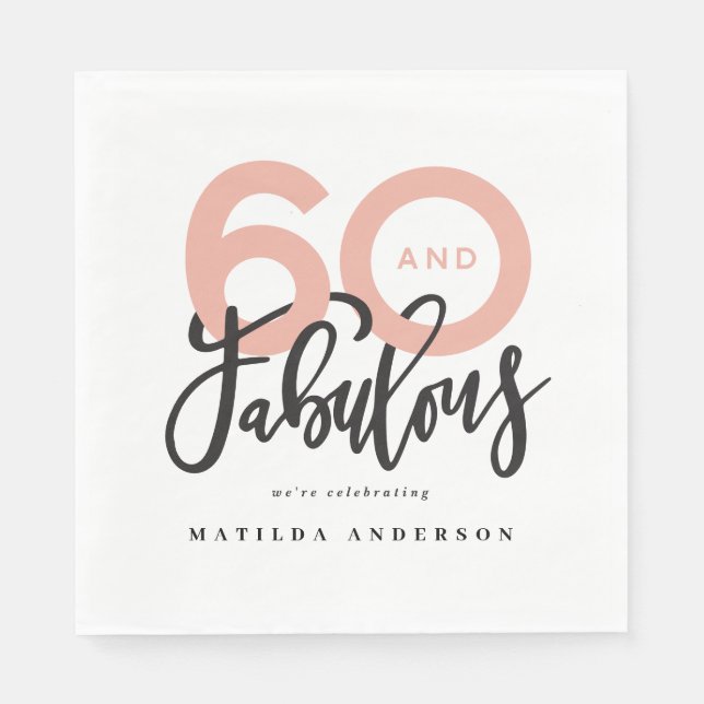 Making 60 look good modern typography birthday napkin (Front)