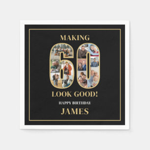 Making 60 Look Good Photo Birthday Napkin