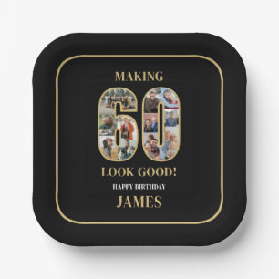 Making 60 Look Good Photo Birthday Paper Plate