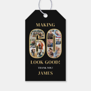 Making 60 Look Good Photo Collage Thank You Gift Tags