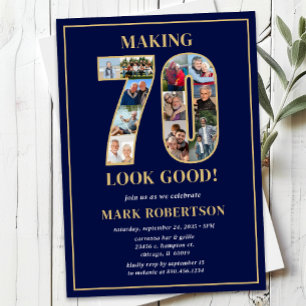 Making 70 Look Good Photo Birthday Invitation