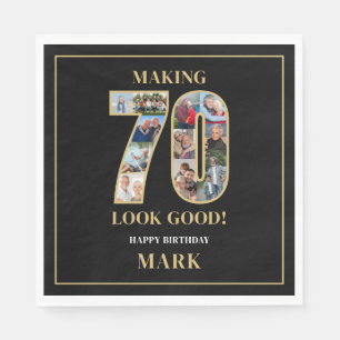 Making 70 Look Good Photo Collage 70th Birthday Napkin