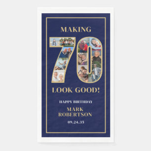 Making 70 Look Good Photo Collage 70th Birthday Napkin