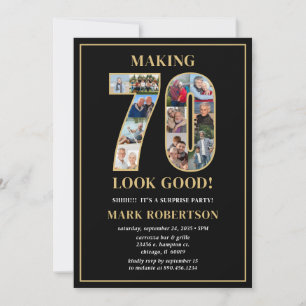 Making 70 Look Good Photo Surprise Birthday Invitation