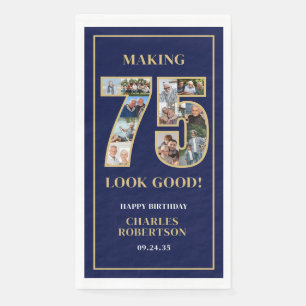 Making 75 Look Good Photo Birthday Napkin