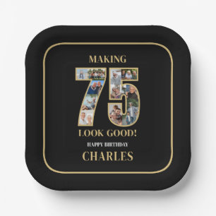 Making 75 Look Good Photo Collage 75th Birthday Paper Plate