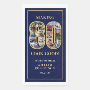 Making 80 Look Good Photo Birthday Napkin