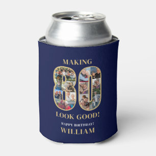 Making 80 Look Good Photo Collage 80th Birthday Can Cooler