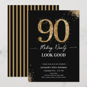 Making 90 Look Good Birthday Invitation