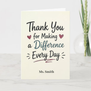 Making a Difference Every Day Personalized Card