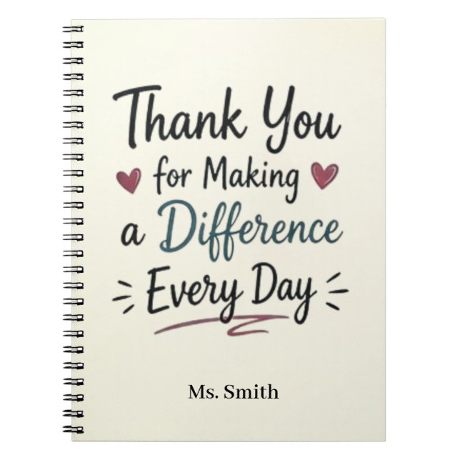 Making a Difference Every Day Personalized Notebook (Front)
