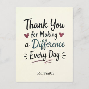 Making a Difference Every Day Personalized Postcard
