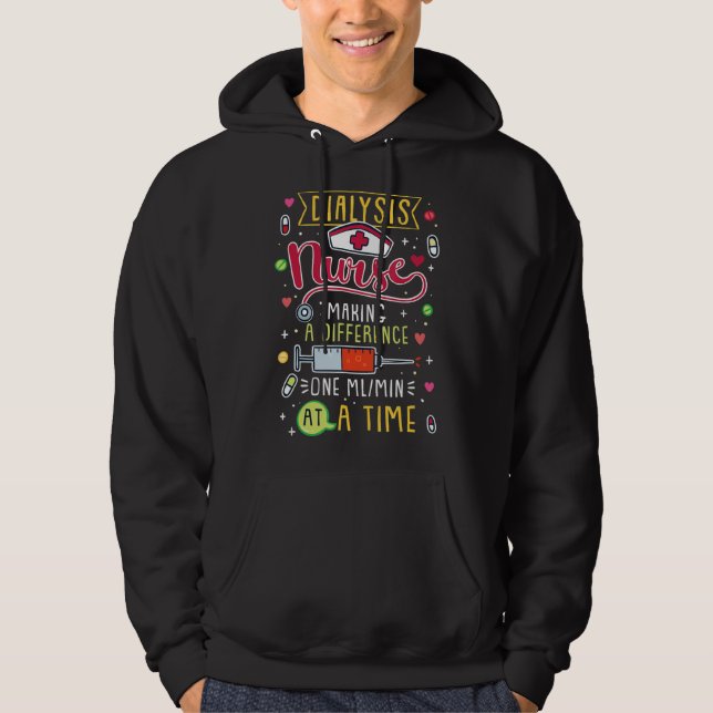 Making A Difference One ml_min At A Time Still sea Hoodie (Front)