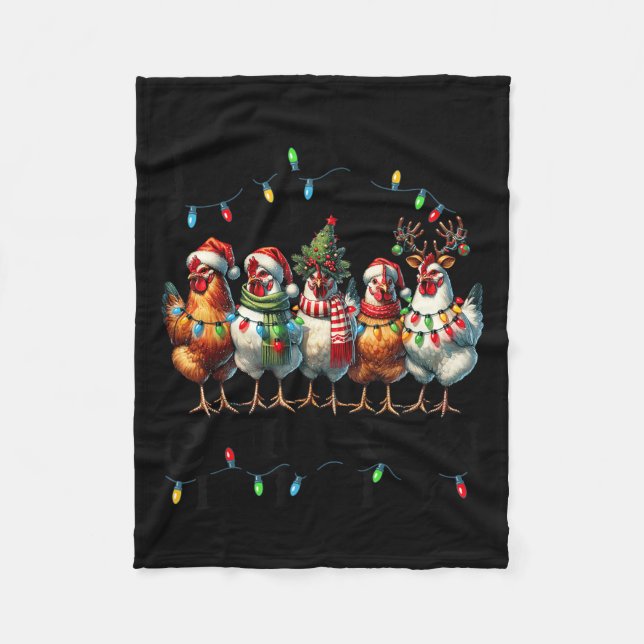 Making A List Chicken It Twice Christmas Xmas Chic Fleece Blanket (Front)
