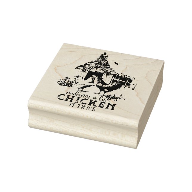 Making a List Chicken It Twice Country Christmas Rubber Stamp (Stamp)